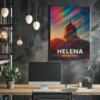 Helena Montana Skyline Vibrant Tribute Art Poster