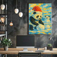 Festive Panda in Winter Wonderland Poster