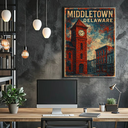 Middletown, Delaware Vintage Charm Poster