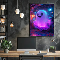 Neon Ghost in Futuristic Sci-Fi Poster