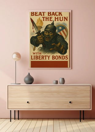 Beat Back the Hun with Liberty Bonds Propaganda Poster