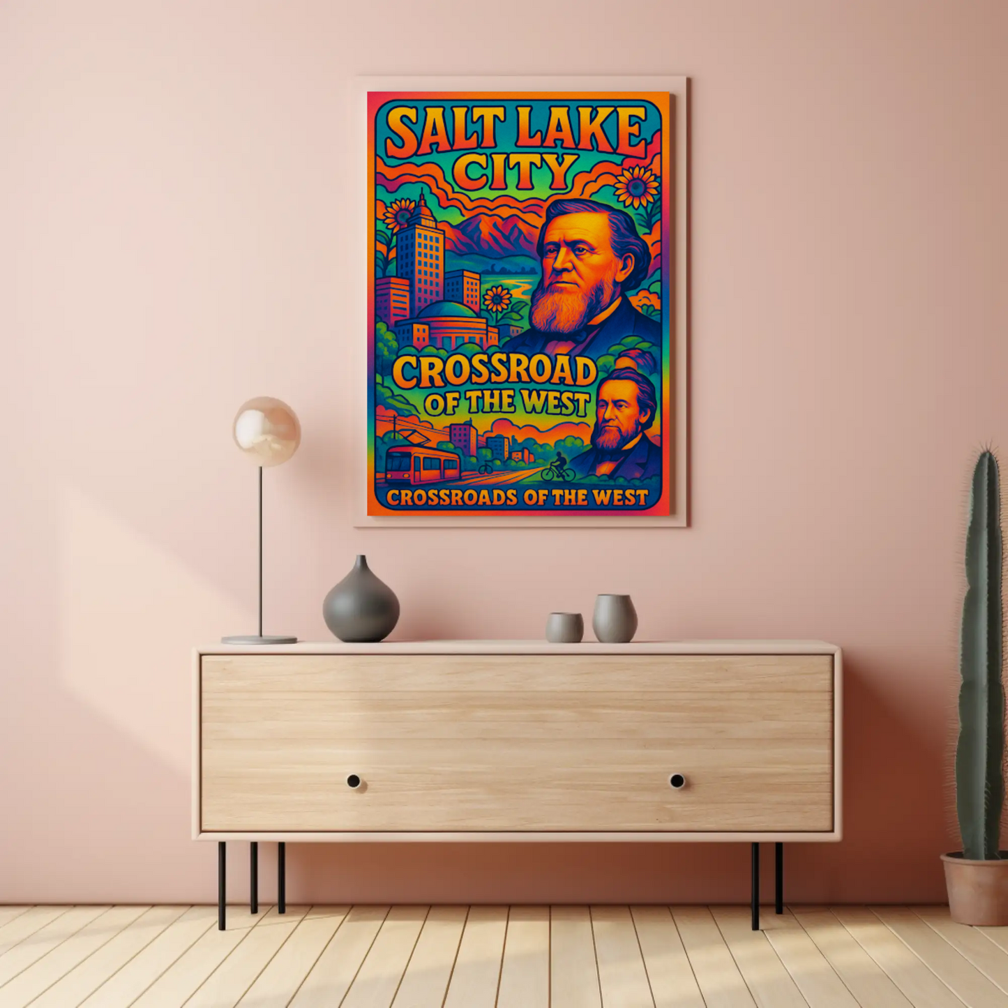 Discover Vibrant Salt Lake City: Retro Travel Poster