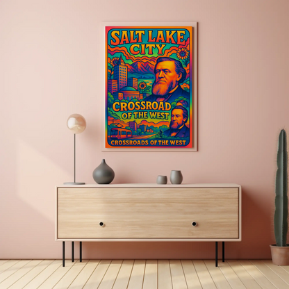Discover Vibrant Salt Lake City: Retro Travel Poster