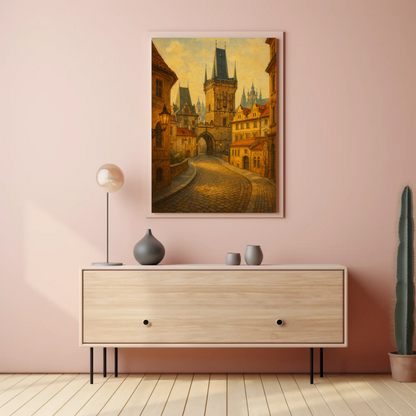 Prague Castle Gate Vintage Travel Poster