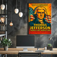 Thomas Jefferson 3rd President of the United States Colorful Comic Book Style Poster