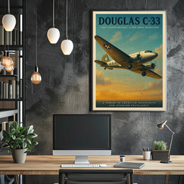 Douglas C-33 Vintage Aviation Poster Print