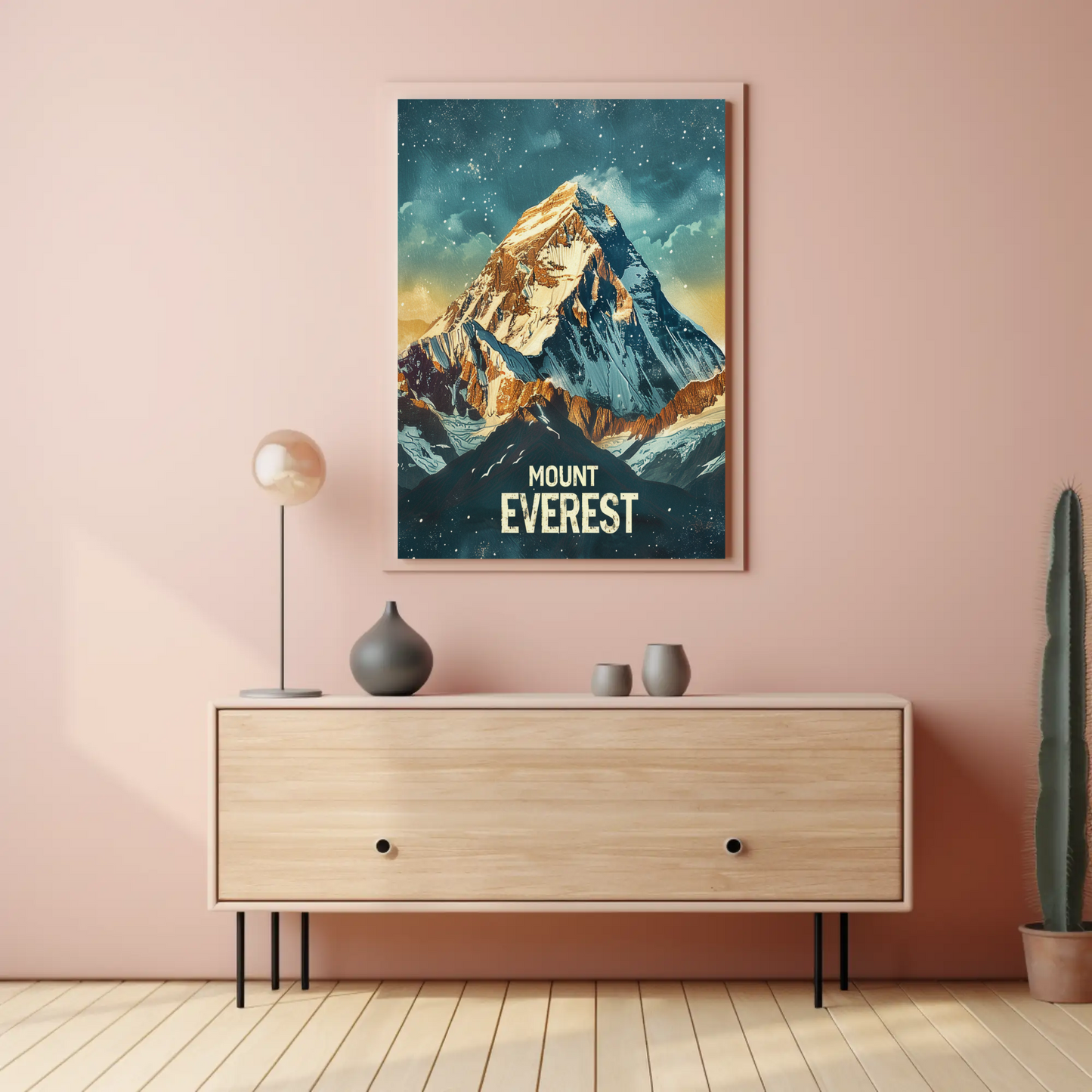 Mount Everest Himalayan Peak Snowfall Travel Poster