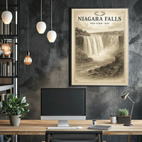 Niagara Falls New York 1850 Poster Vintage Wall Art