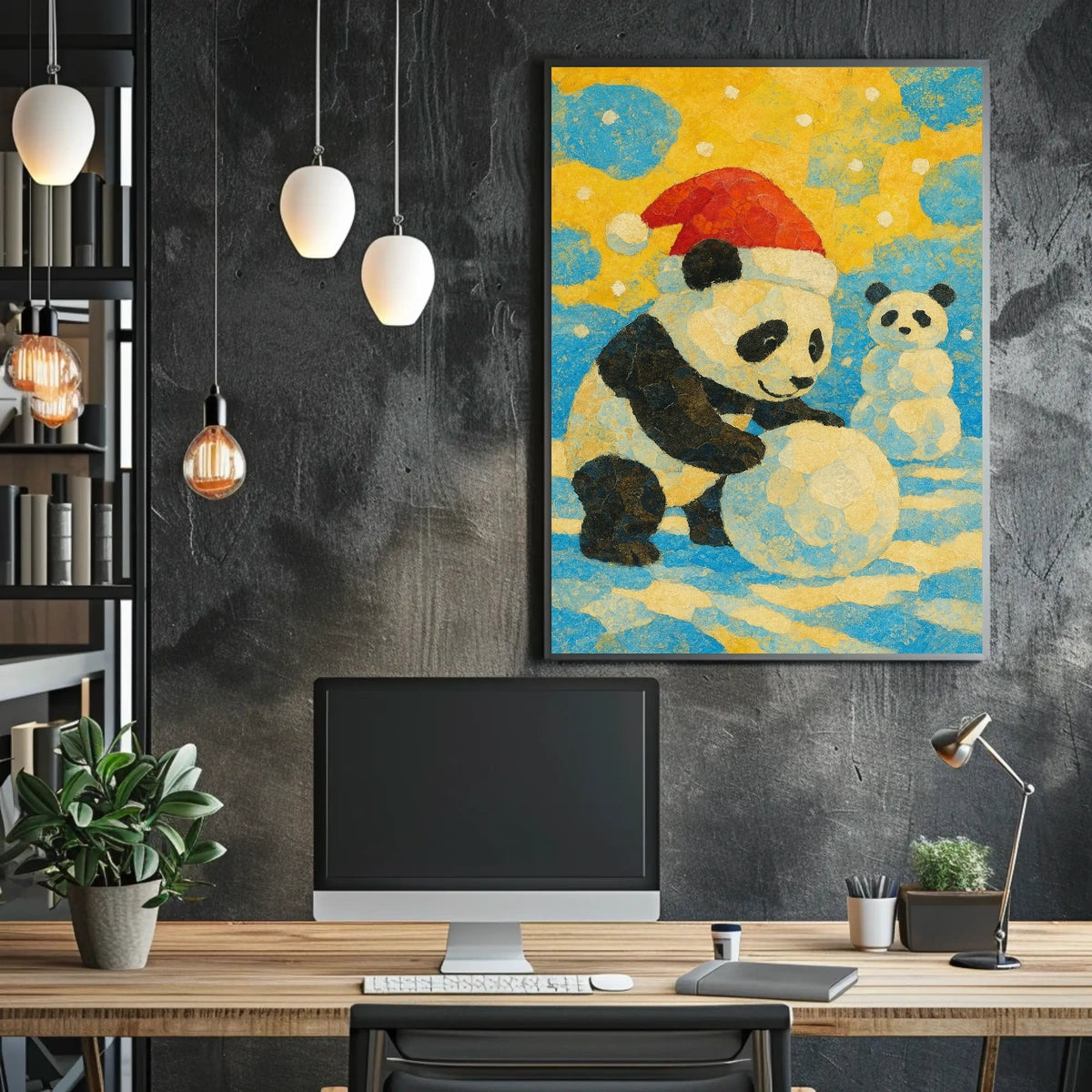 Festive Panda Winter Fun Poster