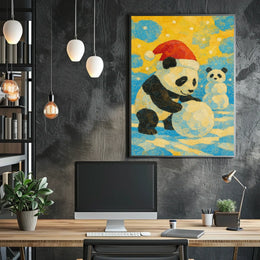 Festive Panda Winter Fun Poster
