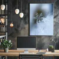 Intricate Snowflake Winter Scene Photorealistic Artistic Poster