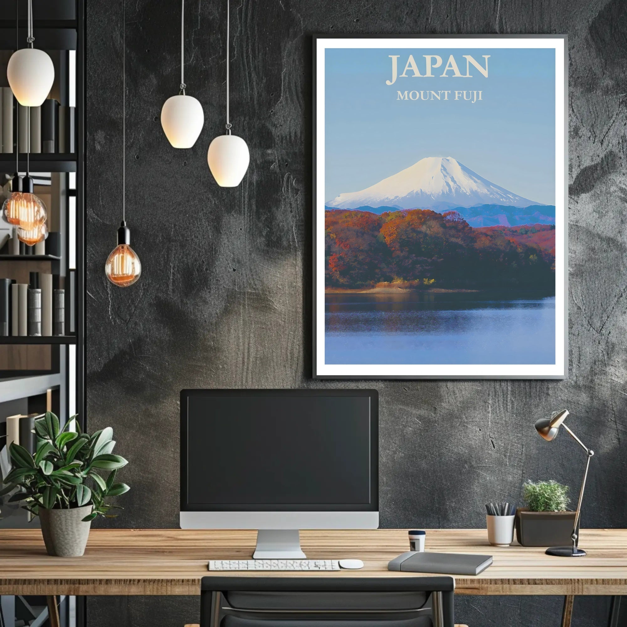 Mount Fuji Autumn Scene Cultural or Heritage Poster