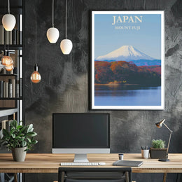 Mount Fuji Autumn Scene Cultural or Heritage Poster
