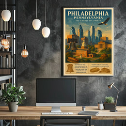 Philadelphia Heritage Vintage Poster: Liberty and Culture