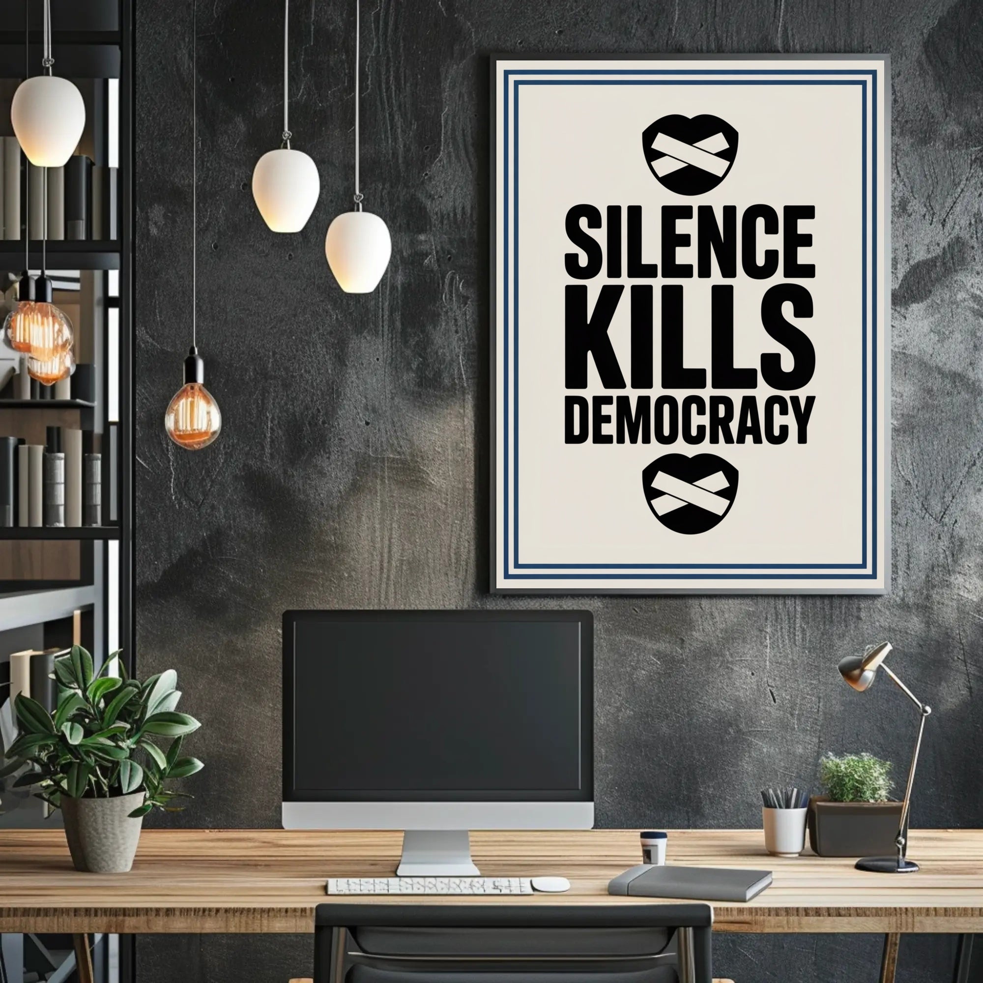 Silence Kills Democracy Political Impact Poster
