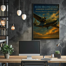 Budd RB Conestoga WWII Aircraft Vintage Poster PosterGoat
