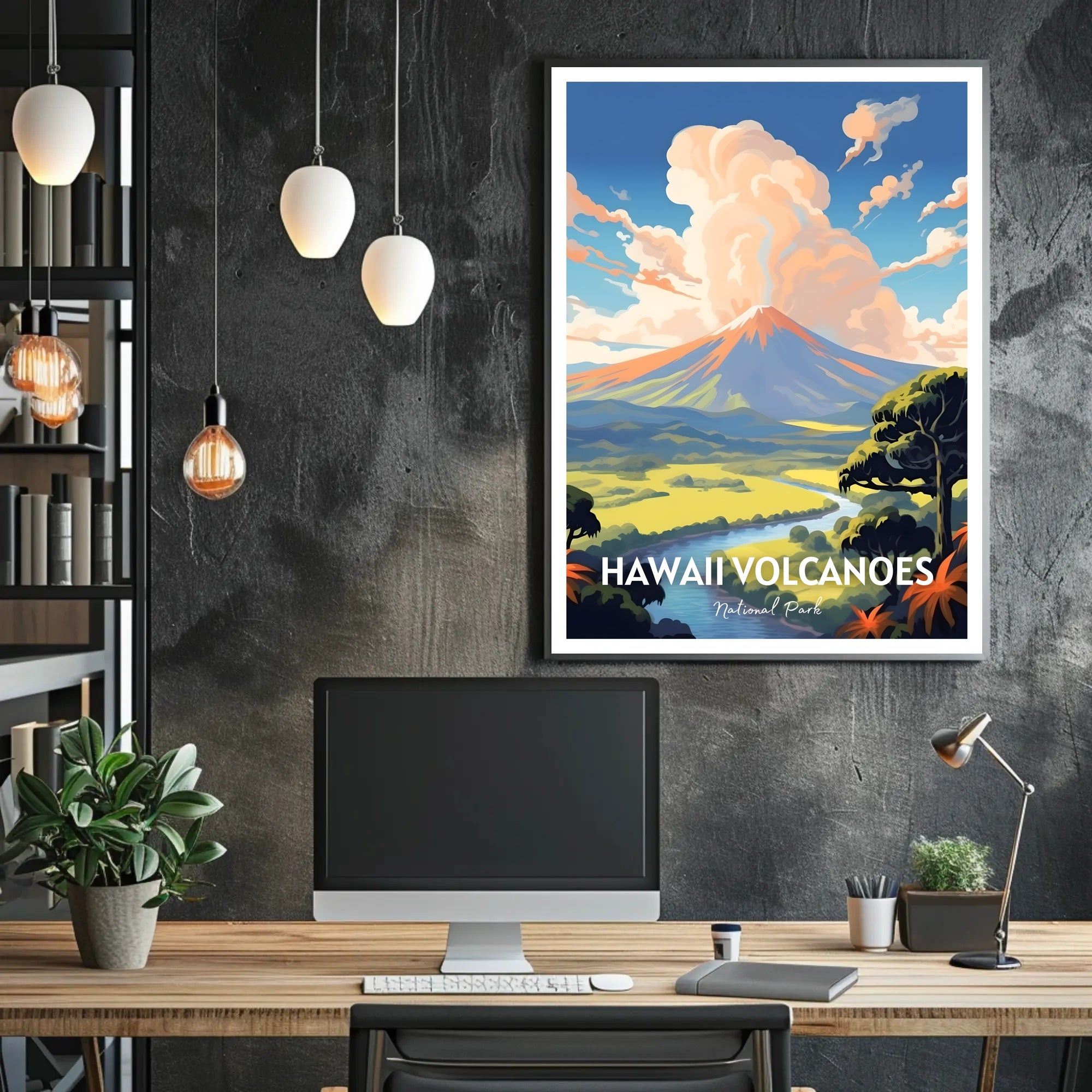 Hawaii Volcanoes National Park Scenic Poster Print