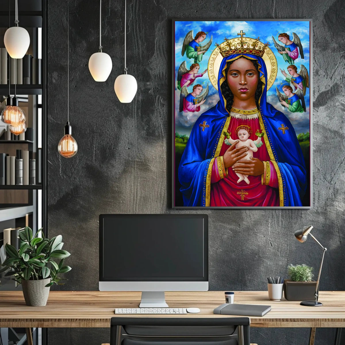 Virgin Mary Angels Poster