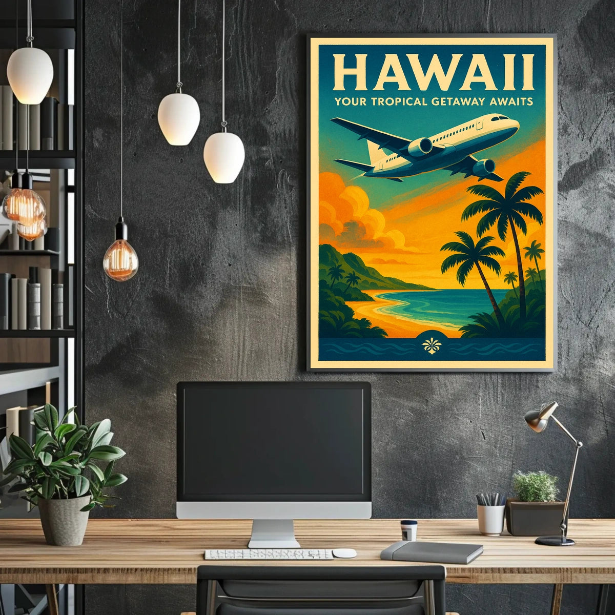 Hawaii Tropical Adventure Vintage Travel Poster