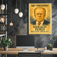 Gerald Ford Patriotic Leadership 1970s Historical Poster