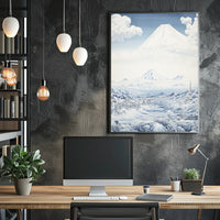 Stylized Mount Fuji Japanese Landscape Heritage Poster