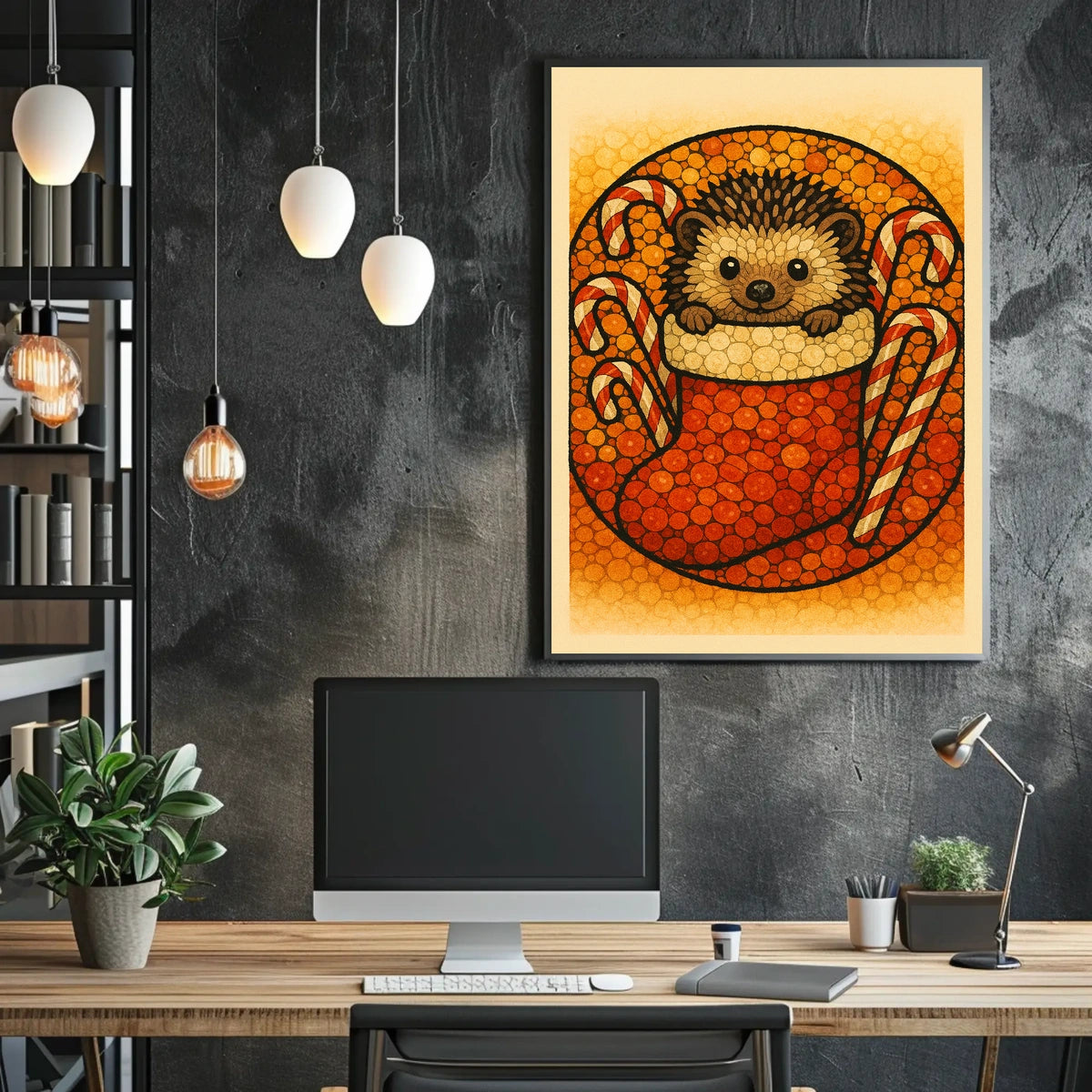 Hedgehog Holiday Cheer Poster