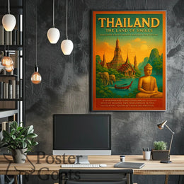 Thailand's Exotic Beauty Vintage Travel Poster