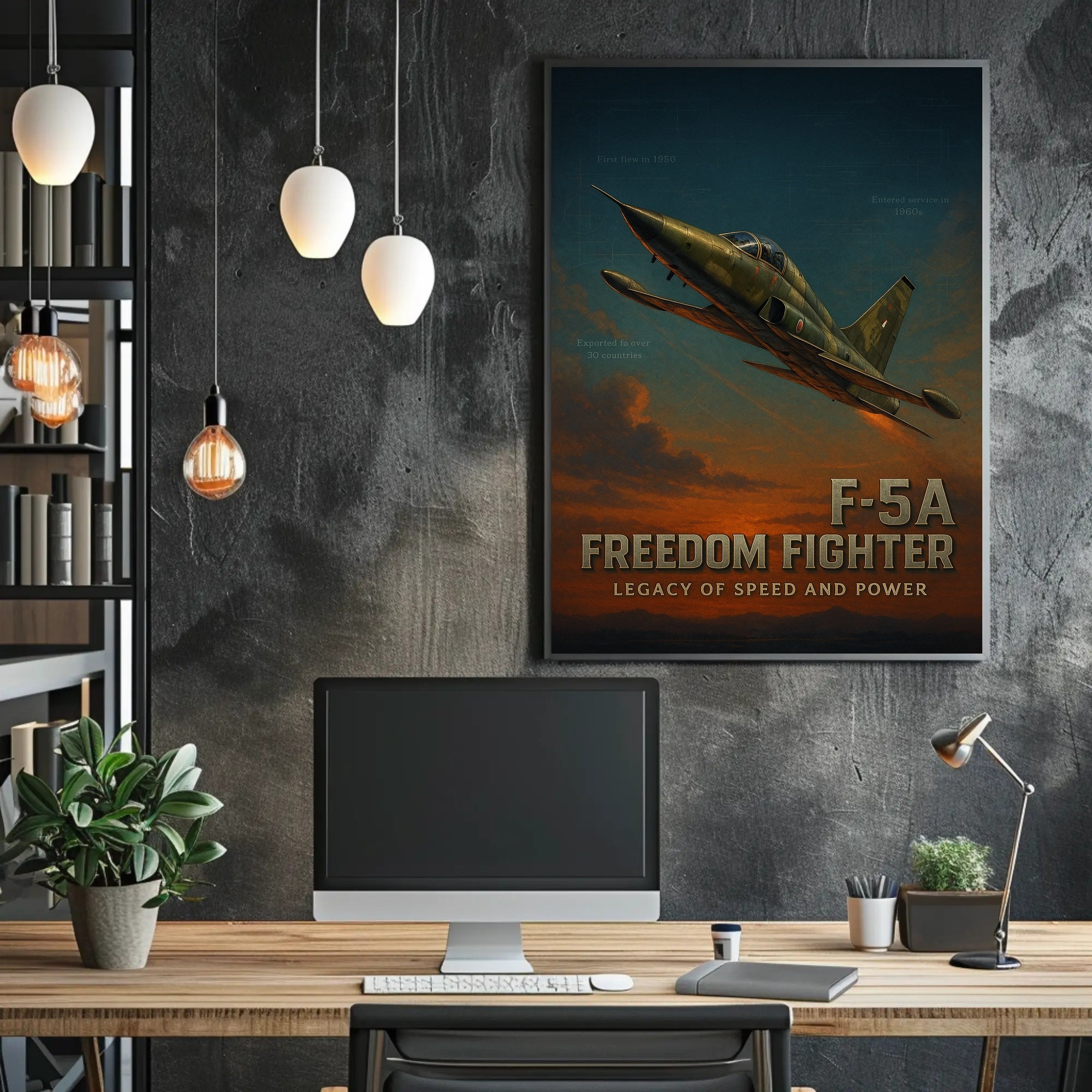 F-5A Freedom Fighter Aviation History Military Recruitment Poster