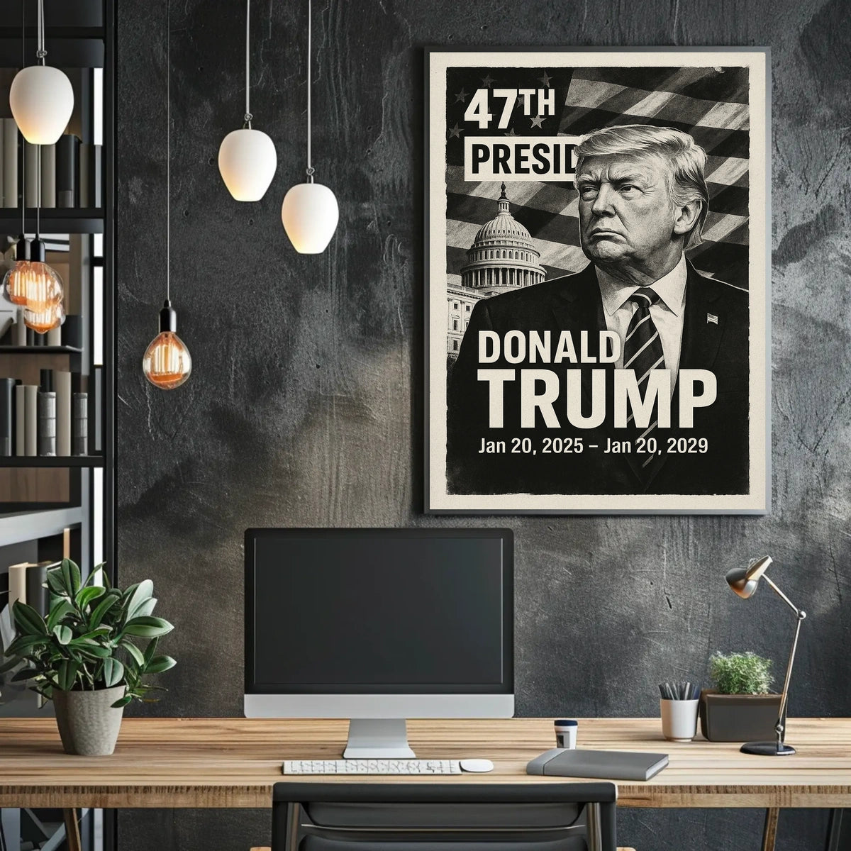 Patriotic Vintage Leadership Poster Featuring USA Presidential Term