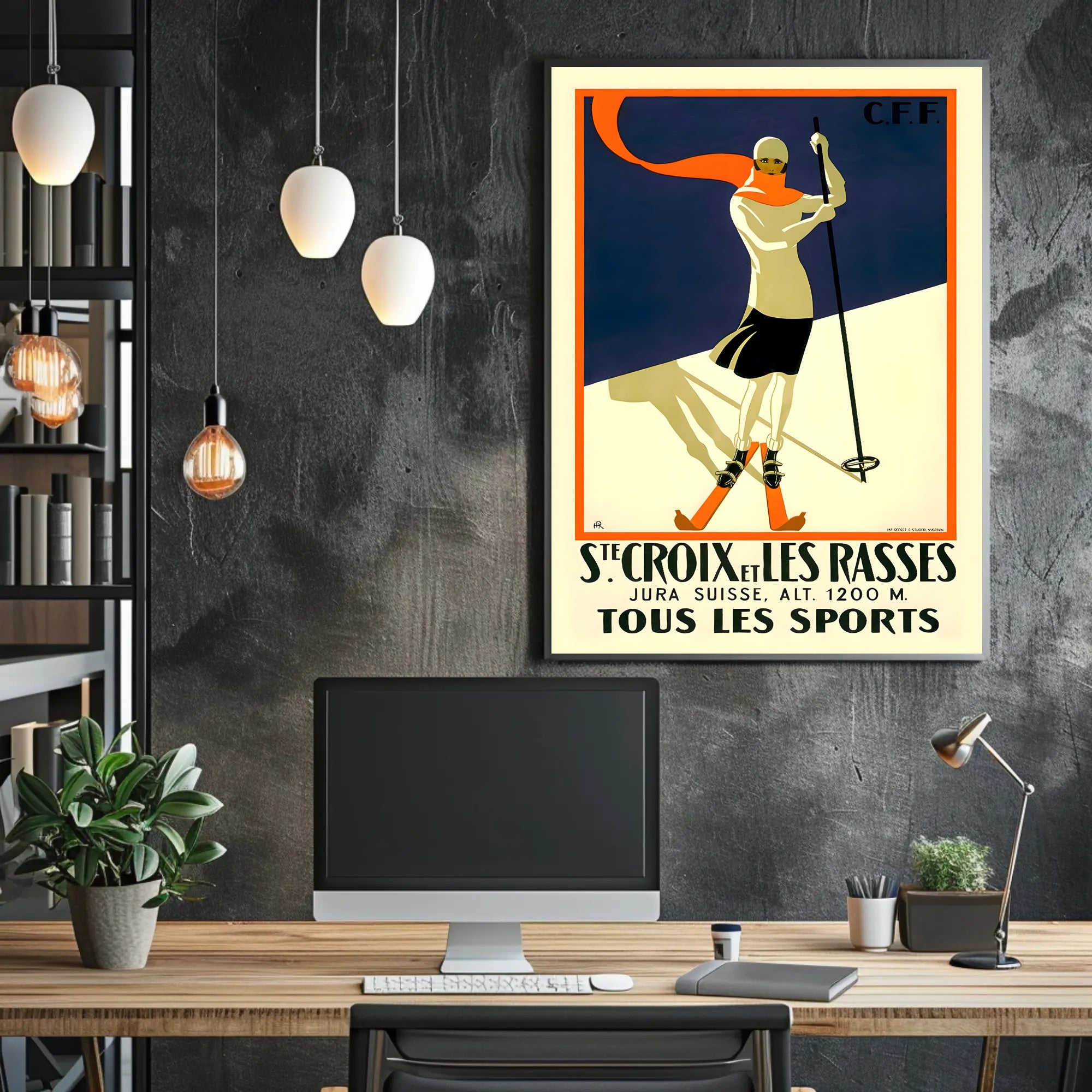 Winter Sports in Sainte-Croix and Les Rasses Poster PosterGoat