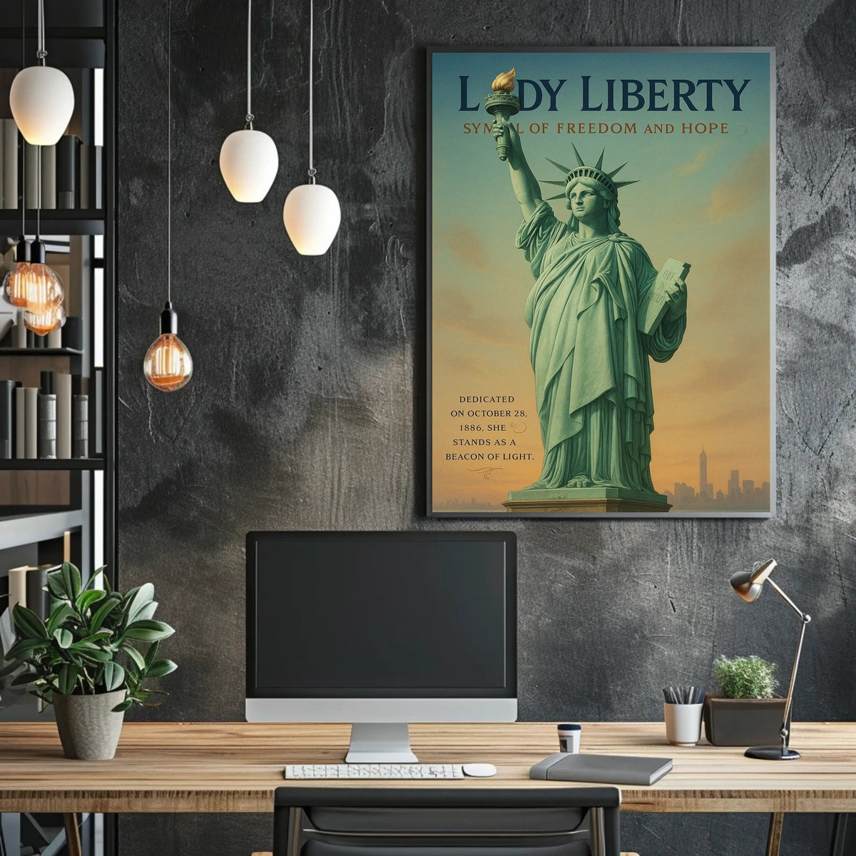 Statue of Liberty Vintage Art Patriotic Poster