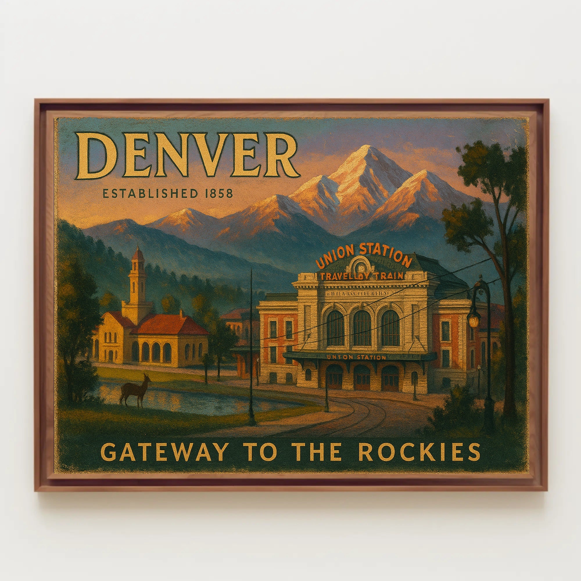 Denver Gateway to the Rockies Travel Poster