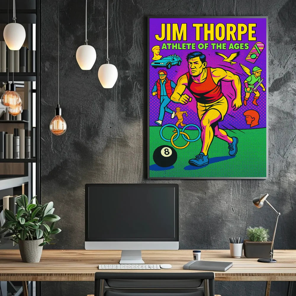 Jim Thorpe Retro Pop Sports Poster