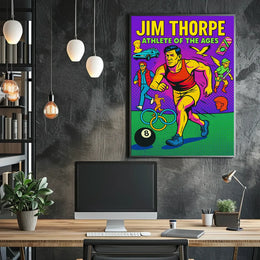 Jim Thorpe Retro Pop Sports Poster