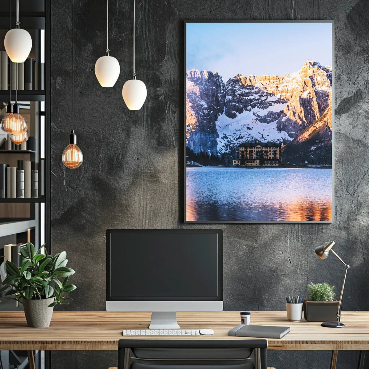 Mountain Retreat At Sunrise Poster