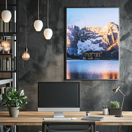 Mountain Retreat At Sunrise Poster