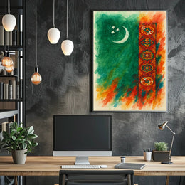 Turkmenistan National Symbol Revered Heritage Scenic Majesty Captivating Travel Inspired Wall Art Poster