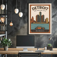Detroit The Motor City Poster PosterGoat
