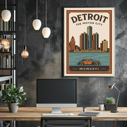 Detroit The Motor City Poster PosterGoat
