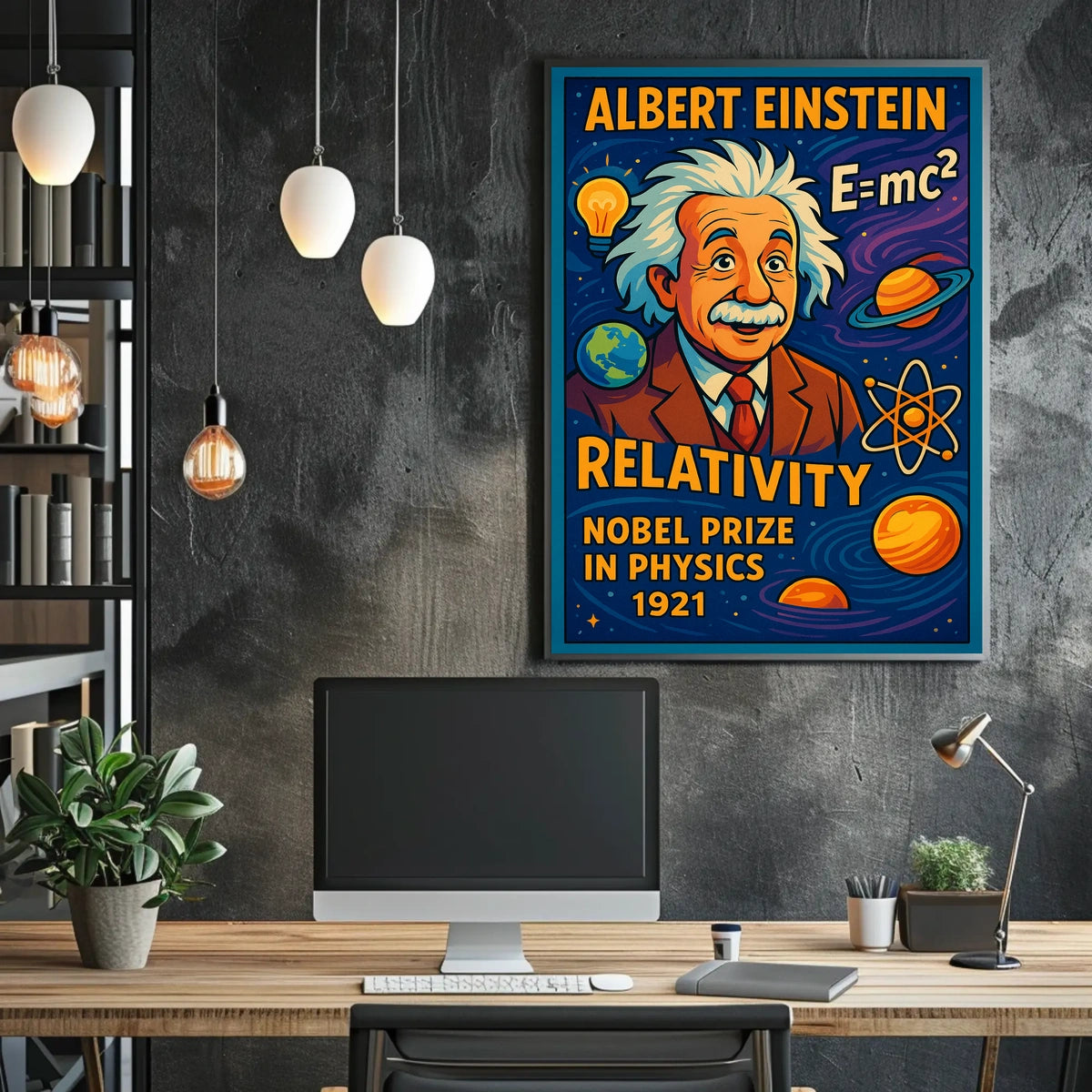 Albert Einstein Relativity Poster