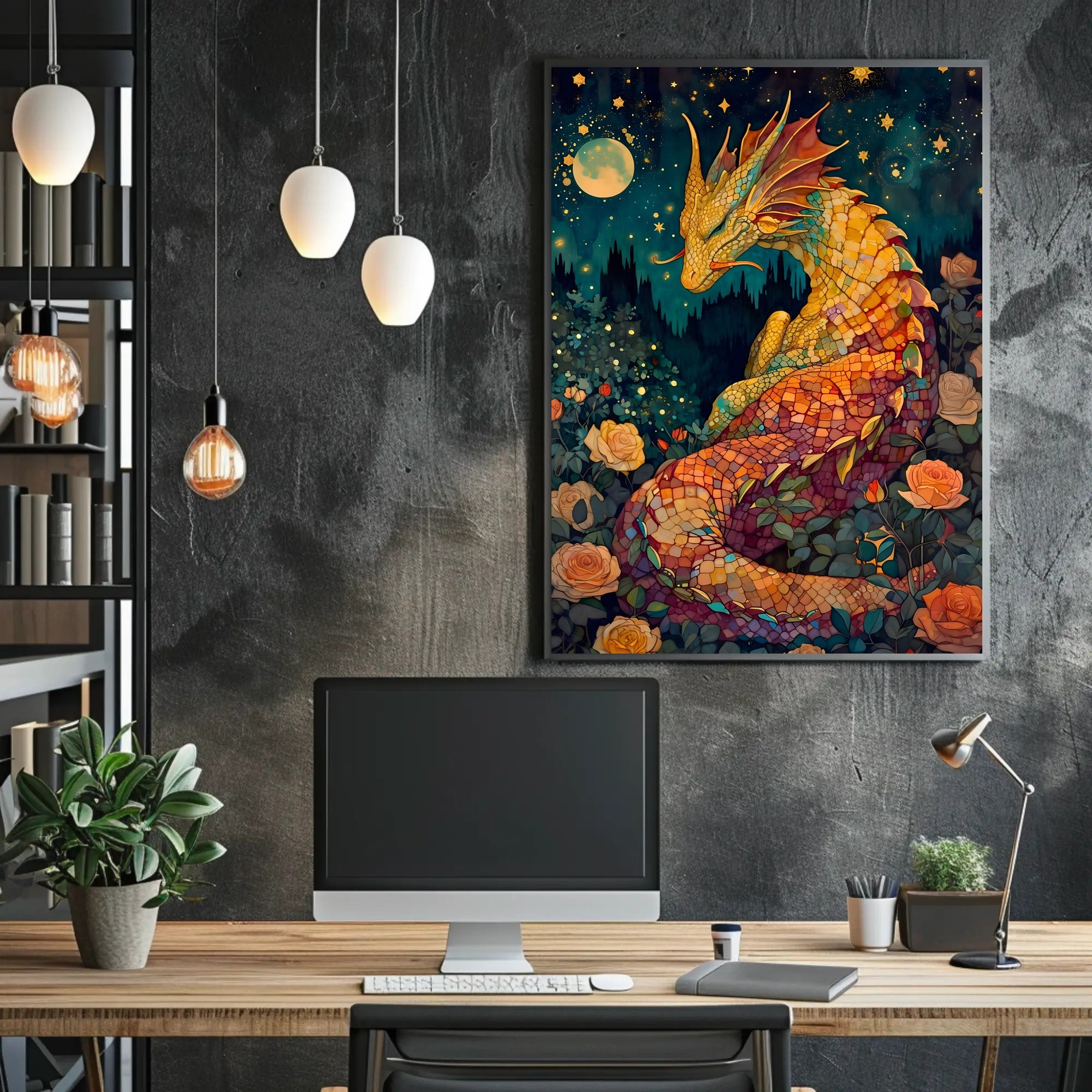 Mystical Dragon Garden Enchantment Fantasy or Mythology Poster
