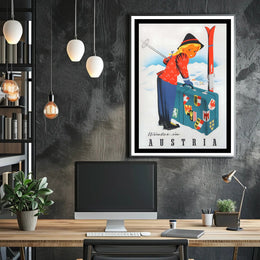 Winter in Austria Vintage Travel Poster PosterGoat