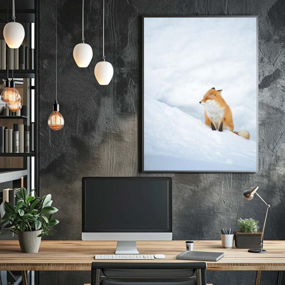 Tranquil Fox in Snow Poster