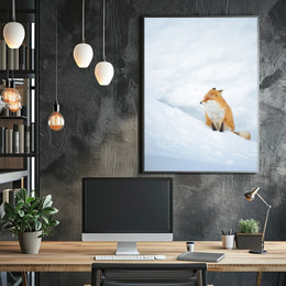 Tranquil Fox in Snow Poster