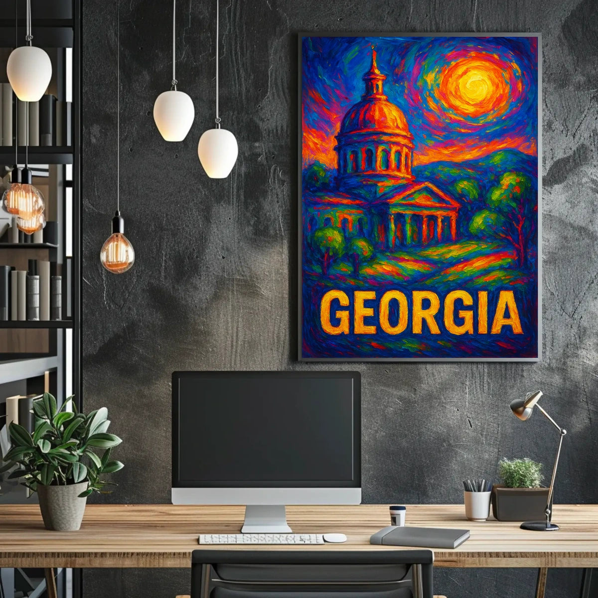 Georgia State Capitol Vibrant Poster