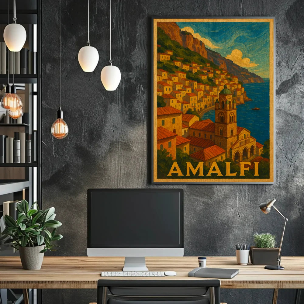Amalfi Woodgrain Art Poster Museum Quality Print For Homes