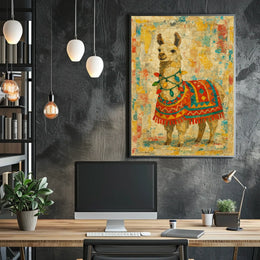 Festive Llama Art Poster