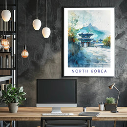 Traditional Korean Gate Scenic Art in Cultural Heritage Poster PosterGoat