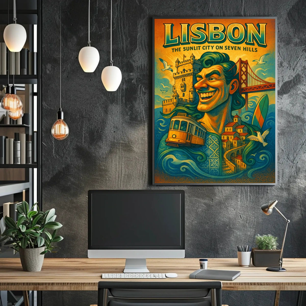 Lisbon The Sunlit City on Seven Hills Poster