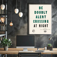 Pedestrian Safety Awareness: Mid-20th Century USA Propaganda Poster PosterGoat
